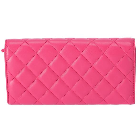 CHANEL Matelasse Long Flap Wallet Fuschia Pink Lambskin - Picture 2 of 6